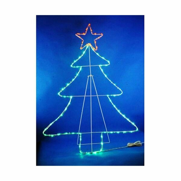 Sienna 40 in. 2D LED Micro Rope Tree with Star - Multi Color S33 R940421VX